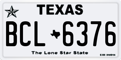 TX license plate BCL6376