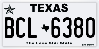 TX license plate BCL6380