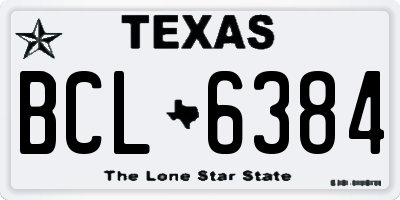 TX license plate BCL6384