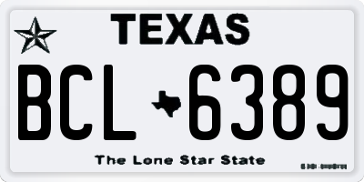 TX license plate BCL6389