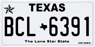 TX license plate BCL6391