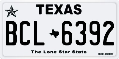 TX license plate BCL6392