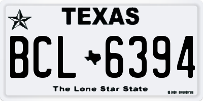 TX license plate BCL6394