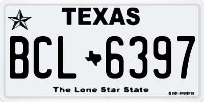 TX license plate BCL6397
