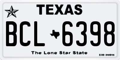 TX license plate BCL6398