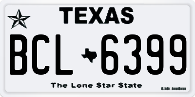 TX license plate BCL6399