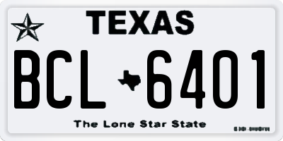 TX license plate BCL6401