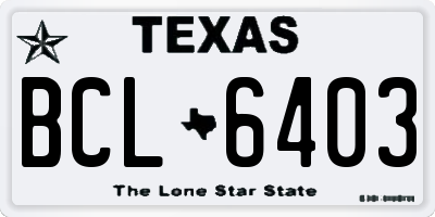 TX license plate BCL6403