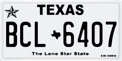 TX license plate BCL6407