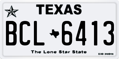 TX license plate BCL6413