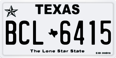 TX license plate BCL6415