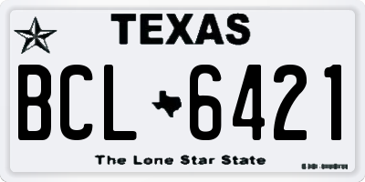 TX license plate BCL6421