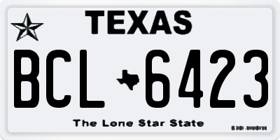 TX license plate BCL6423