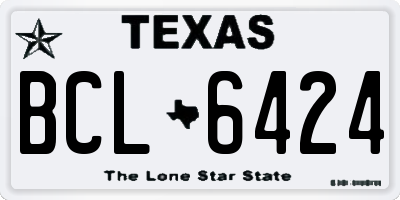 TX license plate BCL6424