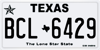 TX license plate BCL6429