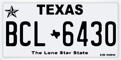 TX license plate BCL6430