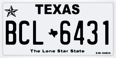 TX license plate BCL6431