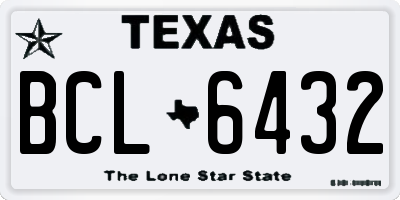 TX license plate BCL6432