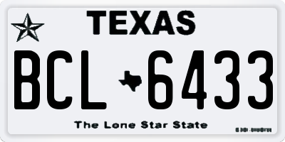TX license plate BCL6433