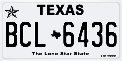 TX license plate BCL6436