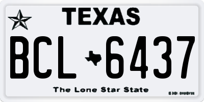 TX license plate BCL6437