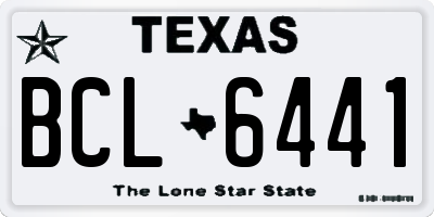 TX license plate BCL6441