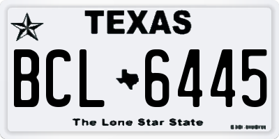 TX license plate BCL6445