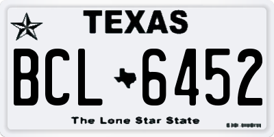 TX license plate BCL6452