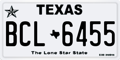 TX license plate BCL6455