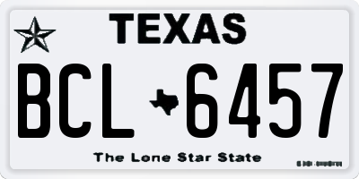 TX license plate BCL6457