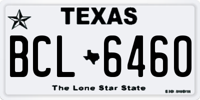TX license plate BCL6460