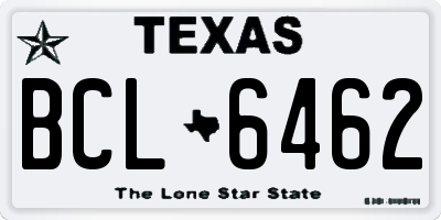TX license plate BCL6462