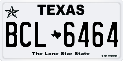 TX license plate BCL6464
