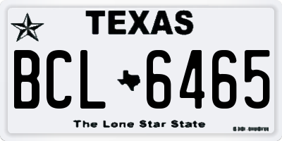 TX license plate BCL6465