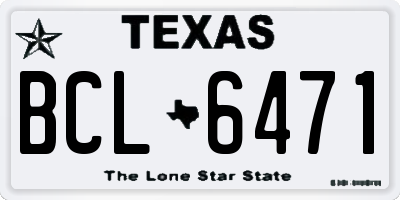 TX license plate BCL6471