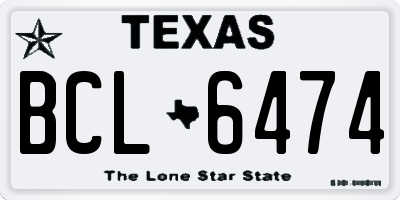 TX license plate BCL6474