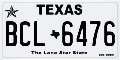 TX license plate BCL6476