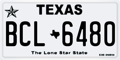 TX license plate BCL6480