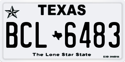TX license plate BCL6483