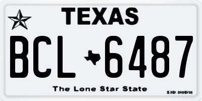 TX license plate BCL6487