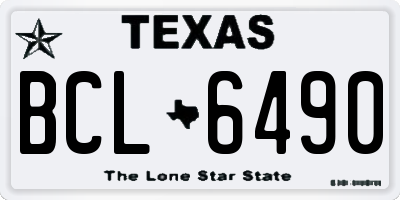 TX license plate BCL6490