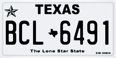 TX license plate BCL6491