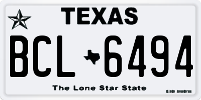 TX license plate BCL6494