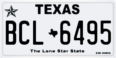 TX license plate BCL6495
