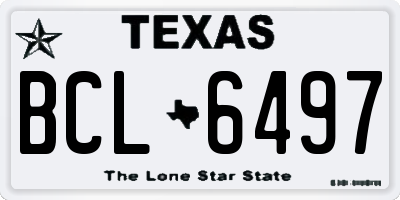 TX license plate BCL6497