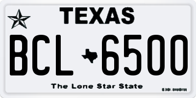 TX license plate BCL6500