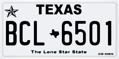 TX license plate BCL6501