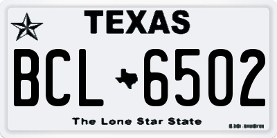 TX license plate BCL6502