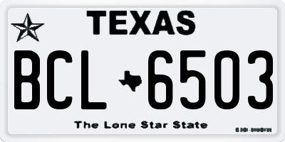 TX license plate BCL6503