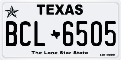 TX license plate BCL6505